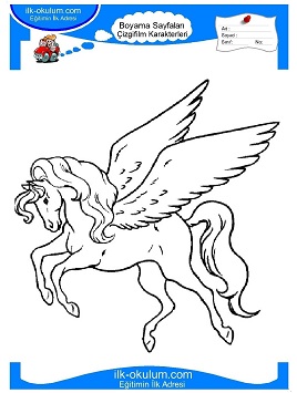 Çocuklar İçin Barbie Pegasus Boyama Sayfaları 
